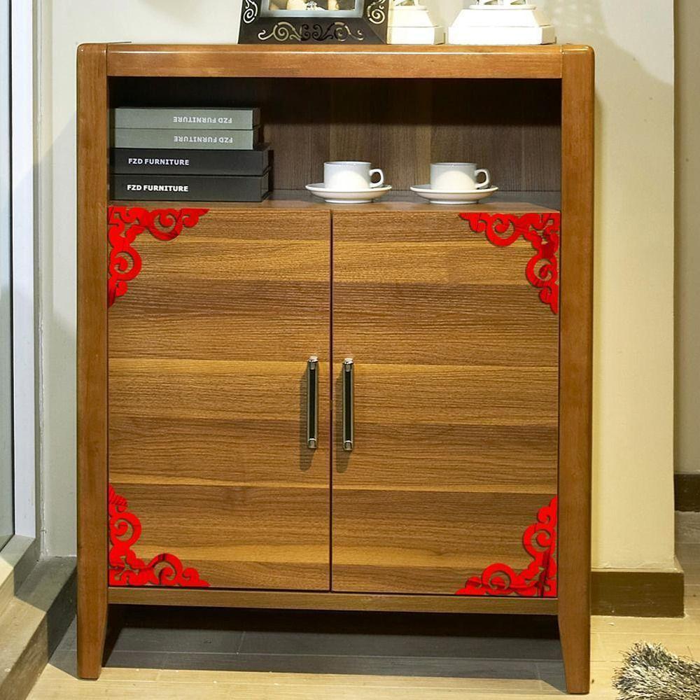 4 шт. Акриловое зеркало Угловая наклейка на стену Декор комнаты Наклейки на шкаф Простая фоновая наклейка на стену Дом