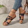 Модные женские минималистичные сандалии-стринги 2025 Новая мода Плоские сандалии Летняя уличная пляжная обувь для отпуска Повседневная удобная женская обувь