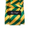 Hi-Tie модный мужской желто-зеленый полосатый галстук, носовой платок, запонки для деловой свадьбы