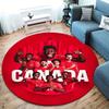 Canada Men's National Soccer Team Round Area Rug,Carpet Rug for Living Room Bedroom Sofa Playroom Decor,Non-slip Floor Mat