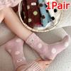 1 Pair One Size Versatile Clothing Accessories Comfortable Mid-calf Socks Breathable Polka Dot Design Playful Multi-Color