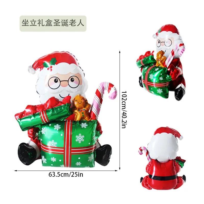 100cm Christmas Balloon Large Santa Claus Decorative Balloon Aluminum Foil Balloon For Christmas Party Decorative Supplies