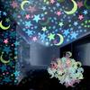 100pcs Kids Bedroom Fluorescent Glow In The Dark Stars Moons Wall Stickers Decor