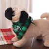 Red Green Grid Christmas Dog Scarf Adjustable Snowman Dog Saliva Towel Santa Claus Triangle Bandana Merry Christmas Decoration