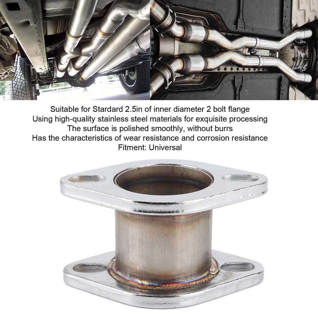 Extension Flange Corrosion Resistant Muffler Pipe Extension Flange Universal Vehicle Accessories Fit 2.5" Inner Diameter 2 Bolt Flange