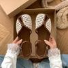 Sandals Women's Summer Wear 2025 Flat-bottomed Bag Head with Holes, Niche Retro Foot-showing Small Skirt Shoes