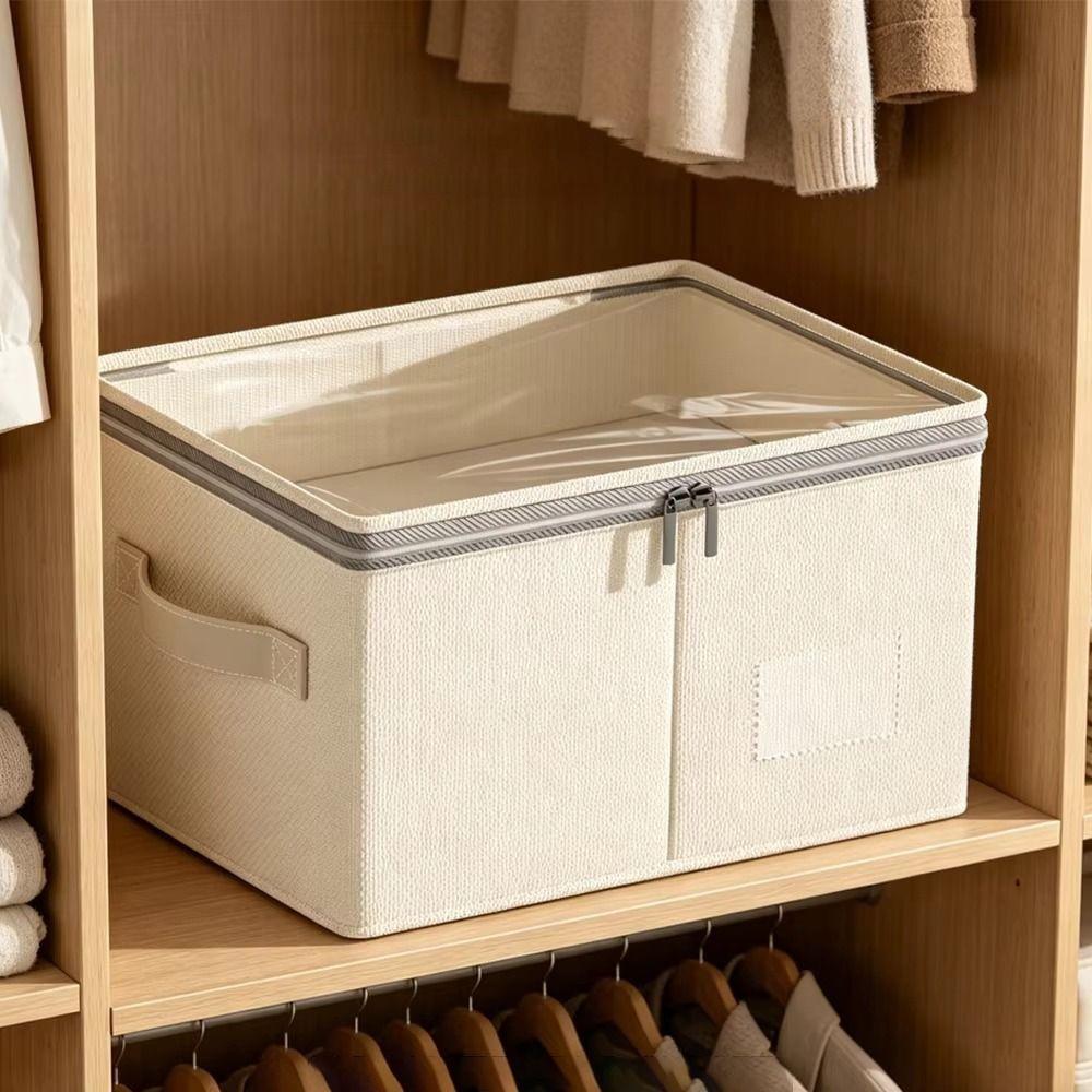 Large Capacity Folding Storage Bin Clear Window Wardrobe Organizer for Bedroom