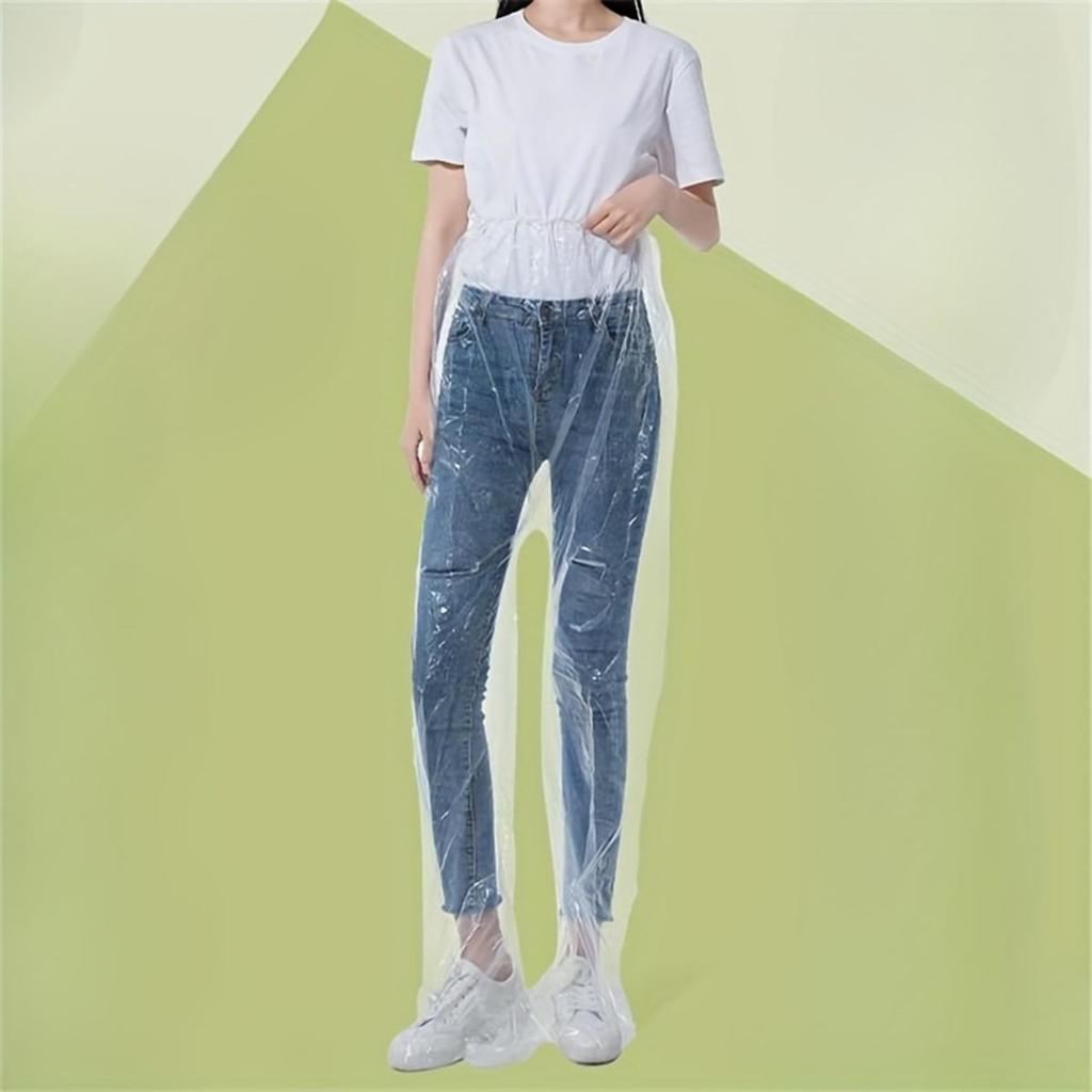 Водонепроницаемые одноразовые прозрачные ПЭ брюки для рыбалки, защита ног от дождя, раздельный плащ-дождевик, дождевой костюм, для туризма, путешествий, велоспорта