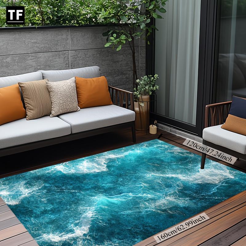 1 шт. Ковер/ковер из кристального бархата с принтом якоря/руля/маяка/кита/осьминога/морского узора, полный природной тайны, легко