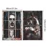 2-Piece Halloween Zombie Ghost Decor Bloody Window Scary Backdrop Outdoor Horror Hanging Cloth Spooky Party Supplies