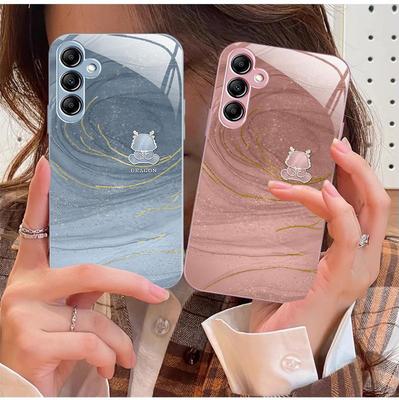 Чехол для Samsung A14/A22/A31 с позолоченным стеклом Dragon Year - S21 High-End Niche Option