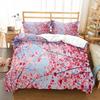 Plum Flower Duvet Cover Set Red Flower Pattern Bedding Set for Girls Women Polyester Comforter Cover Quilt Cover King Full Size