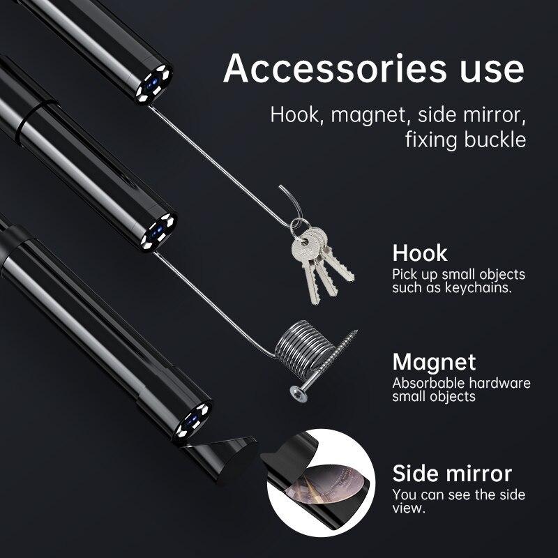 Промышленная эндоскопическая камера, 4,3-дюймовый IPS-экран, IP67, водонепроницаемый HD1080P, объектив 8 мм, камера для проверки канализации, бороскоп для автомобиля