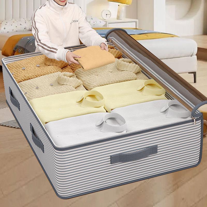 Прозрачный ящик для хранения под кроватью для одежды и разных вещей - Большая вместимость, складной органайзер в стиле выдвижного ящика