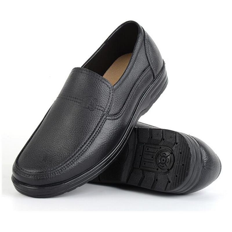 Spring and autumn rain shoes business black imitation leather waterproof shoes PVC plastic non-slip work rubber shoes classic kitchen shoes 1218