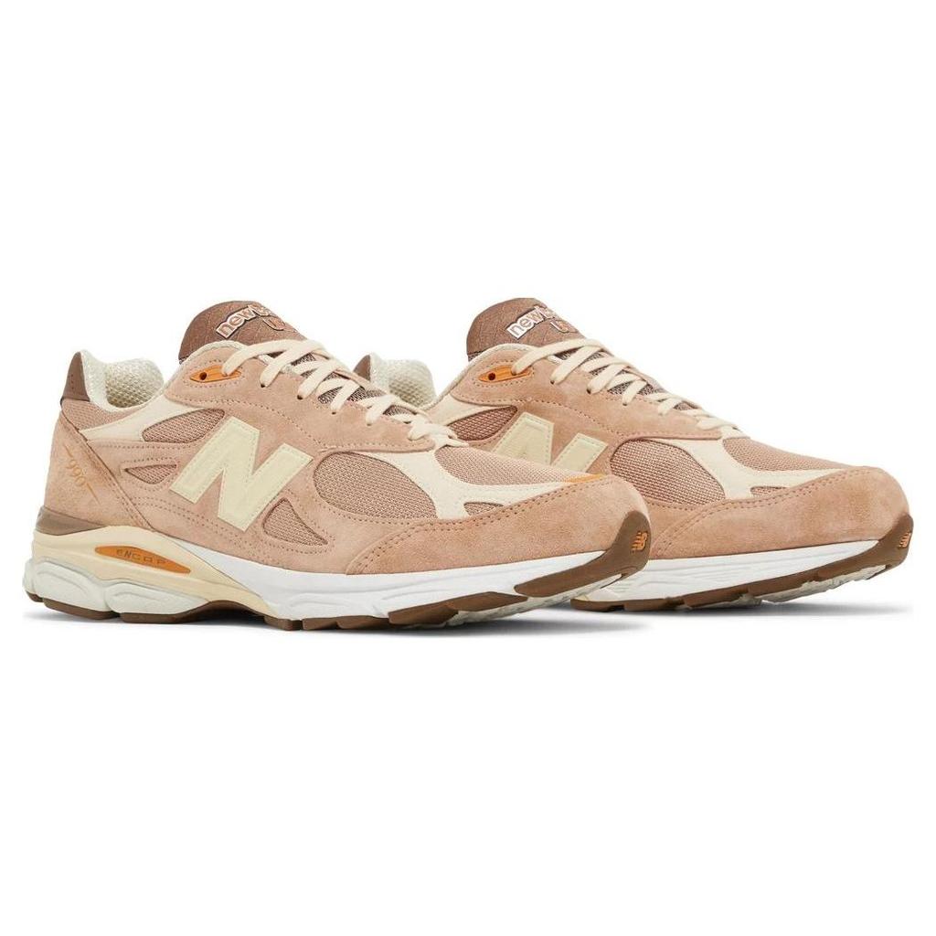 Размер? x New Balance 990v3 Сделано в США Продолжаем бежать Унисекс Кроссовки Розовый Оранжевый Кремовый M990SZ3