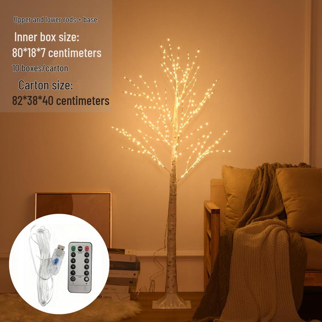 LED Birch Tree Lights: Copper Wire, Multicolor Holiday Decoration for New Year and Christmas