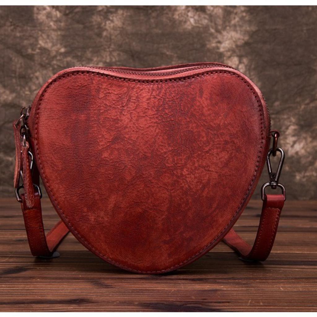 Сумочка Креативная сумка через плечо в форме сердца Ретро М слово круглая сумка ручной работы