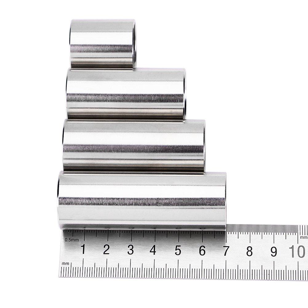 VGEBY Слайды для гитары, Металлические слайды для гитары, Тон-бары, Слайды для бас-гитары, 4 слайда, Нержавеющая сталь, Легкие, Аксессуары