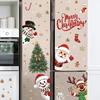 1 Set Christmas Magnetic Window Stickers Set Santa Snowman Reindeer Double-Sided Waterproof Decals Festive Decor
