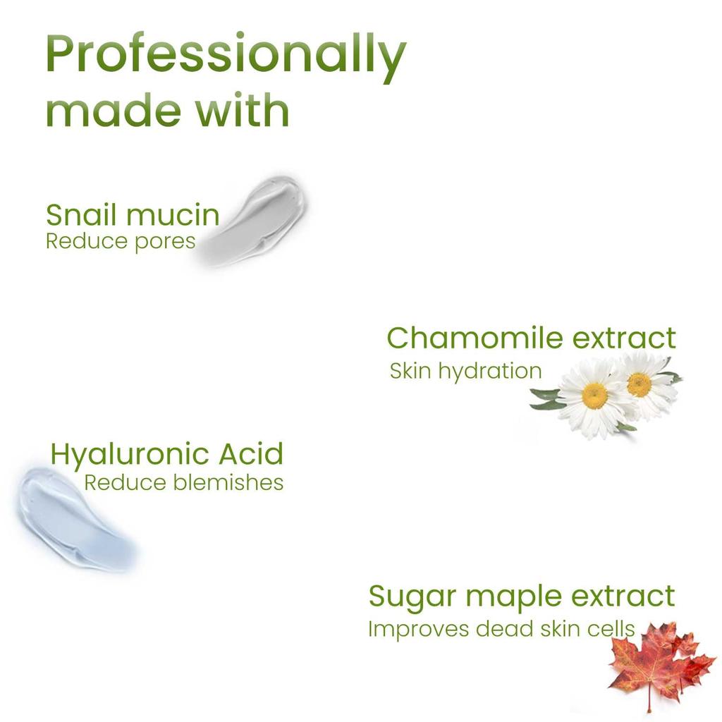 O3+ Тканевая маска для лица с муцином улитки для мгновенного сияния и гладкой текстуры кожи 30 мл в упаковке