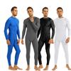 Adult Mens Spandex Turtleneck Long Sleeve One Piece Unitard Bodysuit Dancewear