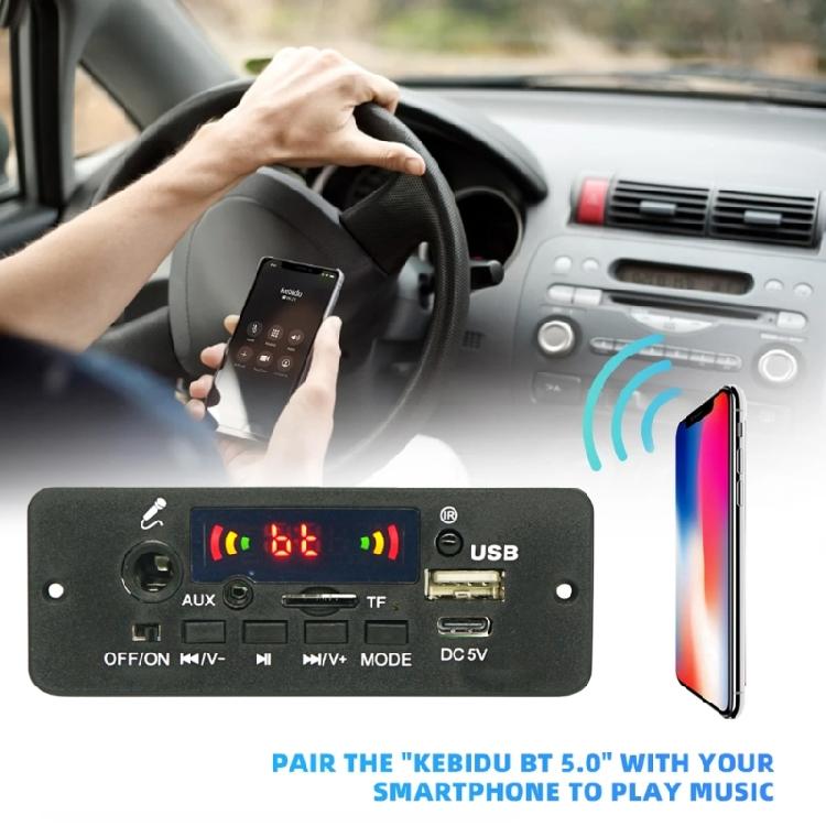 Плата декодеров Беспроводной автомобильный MP3-плеер с Bluetooth-совместимостью 5.0 Модуль записи USB Поддержка USB TF-карты AUX FM-радио
