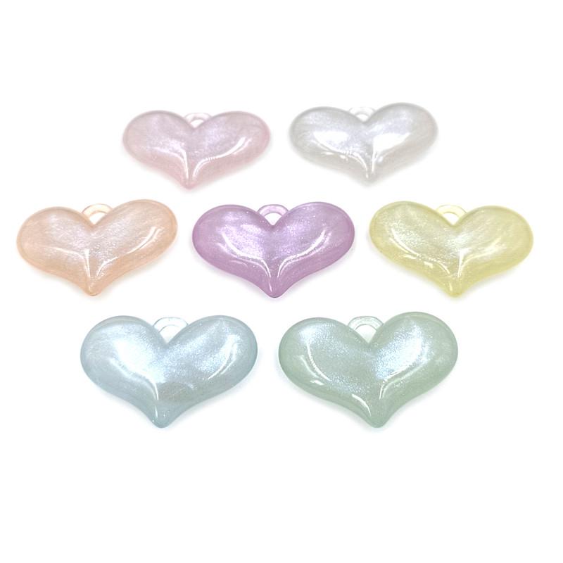 Товары для вечеринок Акриловая тонкая вспышка для изготовления браслетов, ювелирных изделий, пузырьков, большое персиковое сердце, подвесное отверстие, материалы ручной работы, подвеска, 5 шт., мода