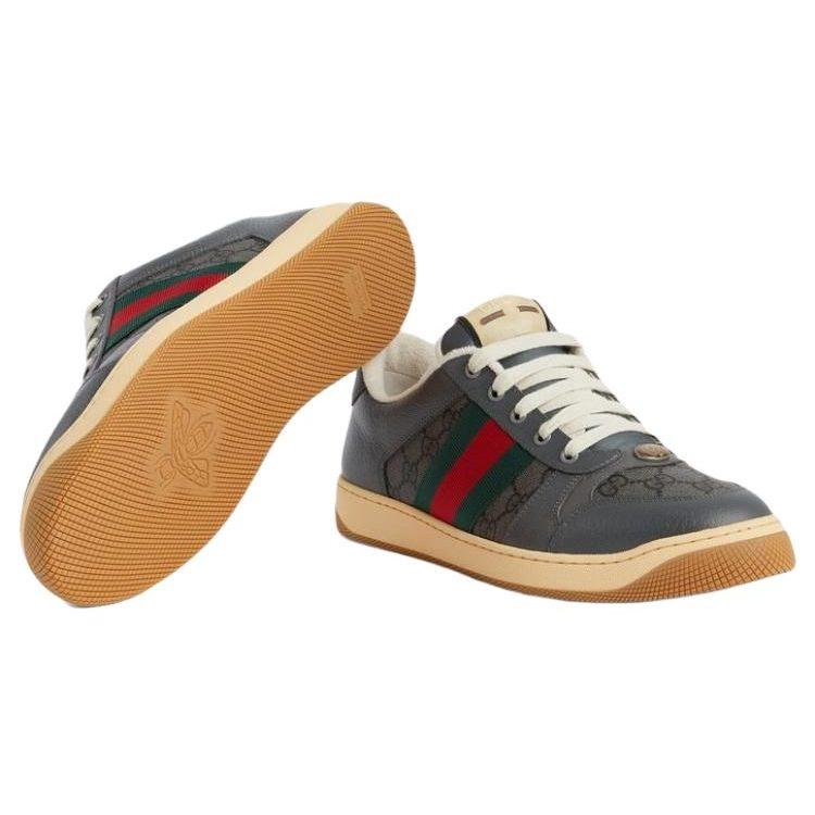 Gucci Кеды Screener Потертые Стильные Кеды для Скейтбординга Мужские Серые 749622 FAB3X 8746