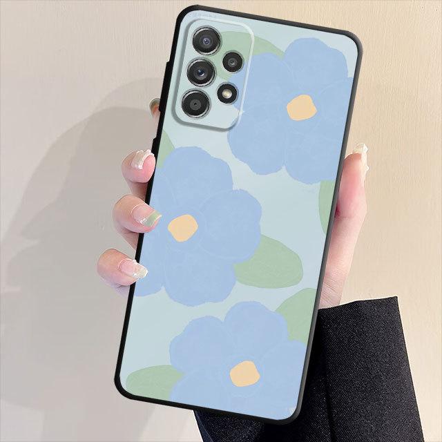 Черный мягкий чехол для телефона Samsung Galaxy A13 A22 A72 A23 A33 A53 A32 A21s A71 A31 A51 A52, чехол с разноцветными цветами