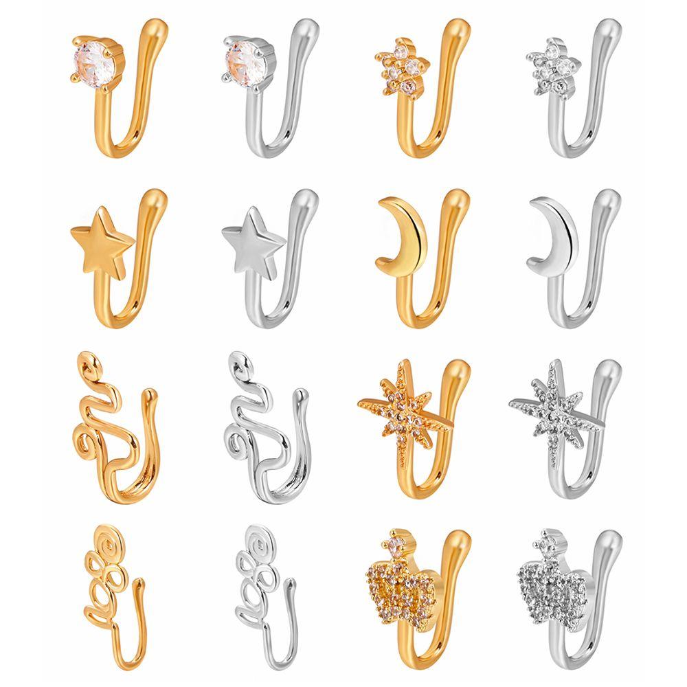 Fake Nose Cuff Crystal Nose Cuffs Nose Ring Cuffs Non-Piercing Clip-On Nose Ring African Nose Cuff