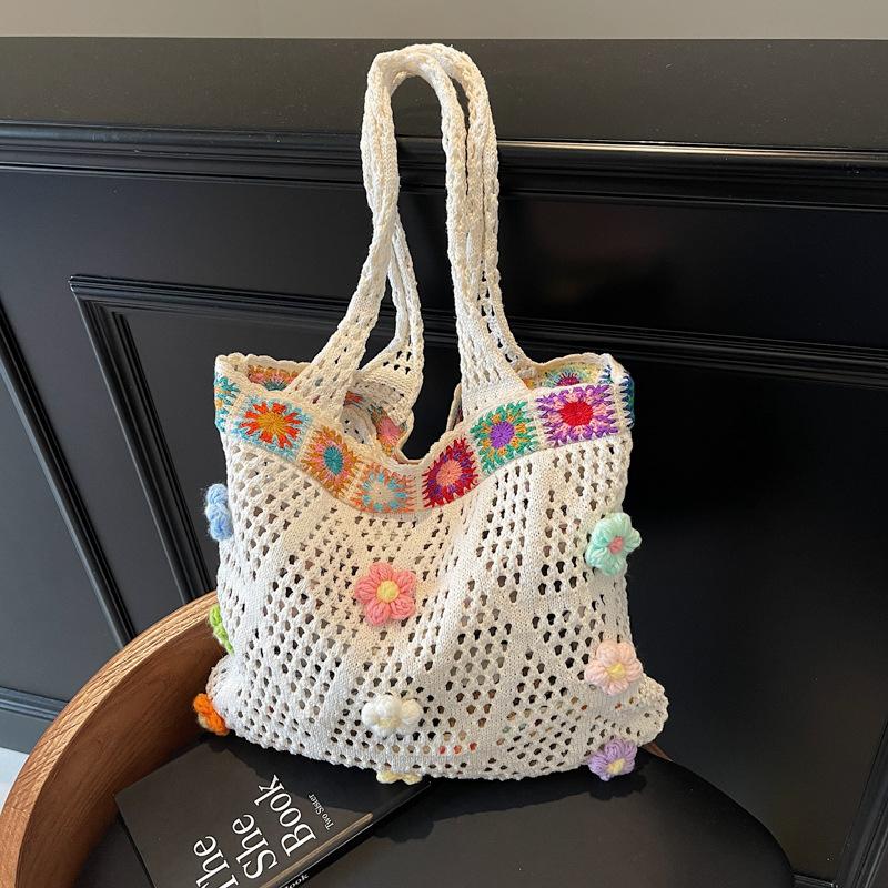 Вязаная плетеная сумка большой вместимости женская летняя новая повседневная сумка на плечо сумка для пляжа для отпуска на море