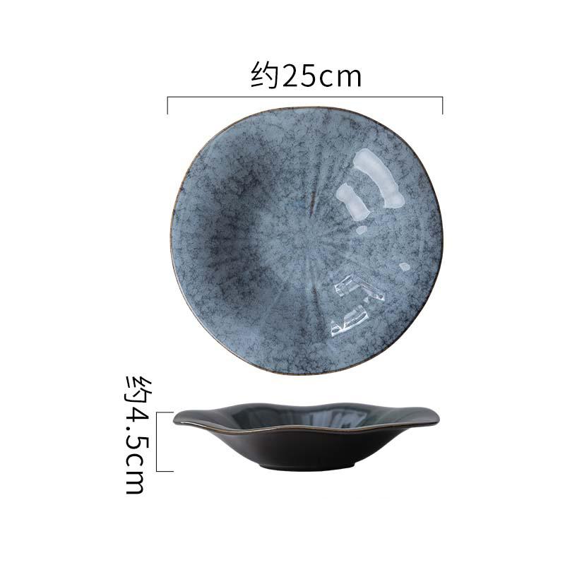 Kiln Changes Ceramic Lotus Leaf Plate Irregular Thick Soup Plate Dessert Plate Salad Plates Molecular Cuisine Featured Tableware