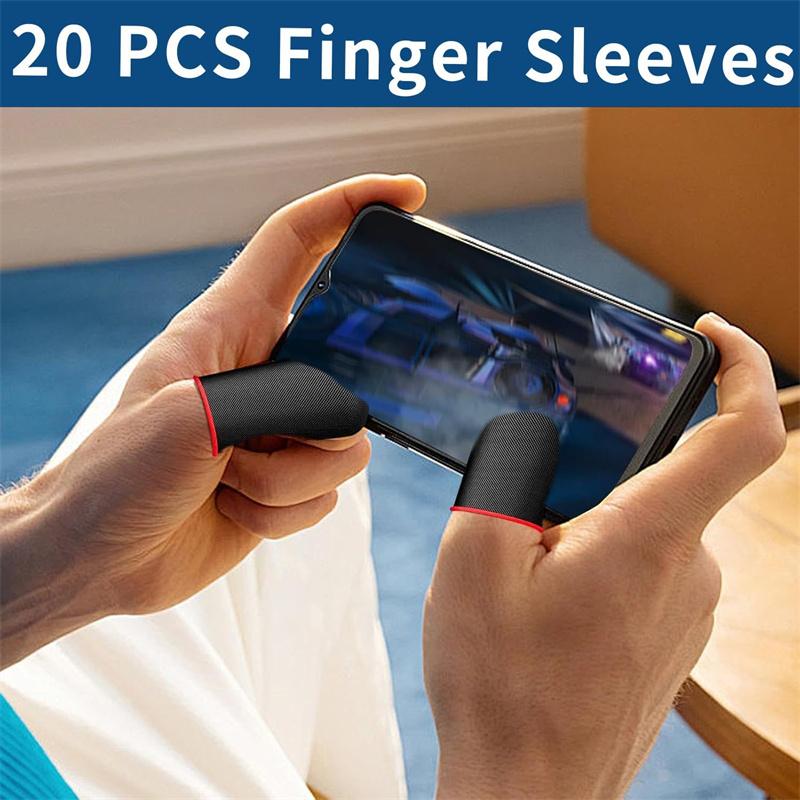 20 шт. Игровые напальчники для телефона, Игровые перчатки для рук, Защита от пота, Дышащие, Бесшовные, Чехол для пальцев для сенсорного экрана