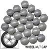 24x25mm Car Wheel Nuts Caps Accessories Auto Tyre Hub Screw Anti-Rust Protection Vehicle Bolts Studs Cover Gray For A4 A5 A6 A7 Q3 Q5 TT R8