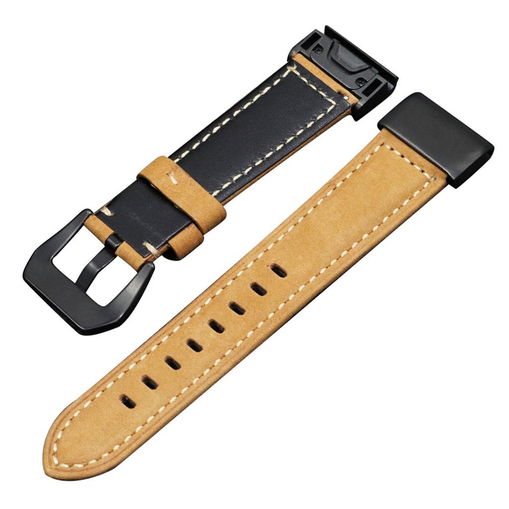 Genuine Leather Watchband Replacement Strap for Garmin MARQ Series/Fenix5/5X/5S/Forerunner945/Approach S60