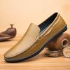 Дышащая мужская повседневная обувь из натуральной кожи, мужские лоферы, мокасины, для отдыха, ходьбы, слипоны, плоская подошва, для улицы, мужская обувь для вождения