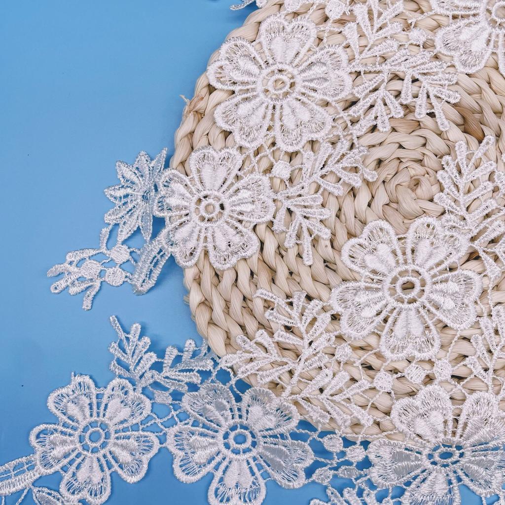 Water Soluble Embroidery Applique Lace Flower Pair Flower Collar Diy Decorative Accessories Polyester Light Water Soluble Embroidery Lace Accessories