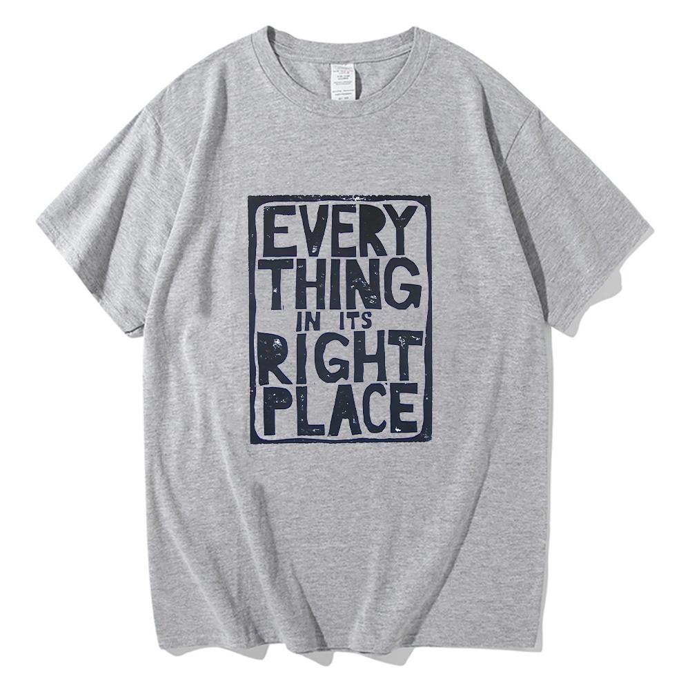 Radiohead Everything in Its Right Pattern Tshirt Radiohead Rock Band Tshirt Summer Mens Retro Classic Pure Cotton Tshirt Y2K