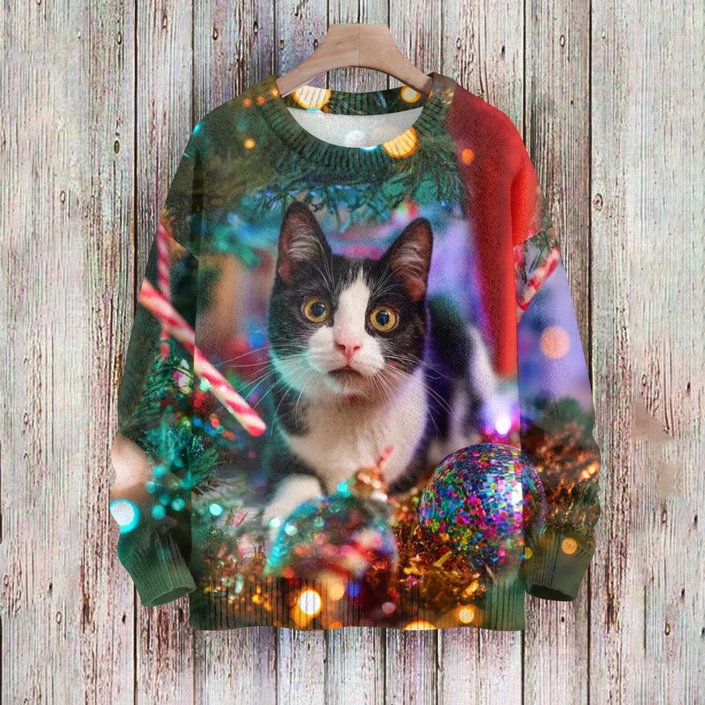 Christmas Sweatshirts For Women Knit Sweater Cute Shirt Fall Crewneck Pullover Tops