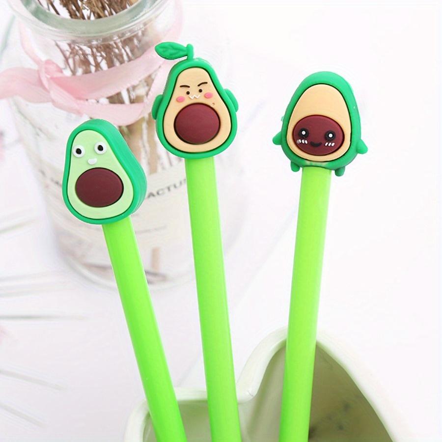 10pcs 0.5mm Creative Avocado Shaped Gel Pen Cute Pen Cartoon Stationery Office Supplies Water-based Signature Pen