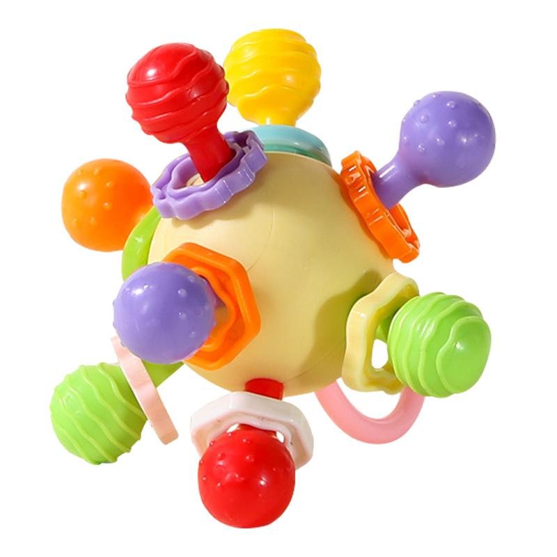 Монтессори детские игрушки 0 12 месяцев вращающаяся погремушка силиконовые игрушки для прорезывания зубов хватание мяча развивающая сенсорная игрушка для малышей