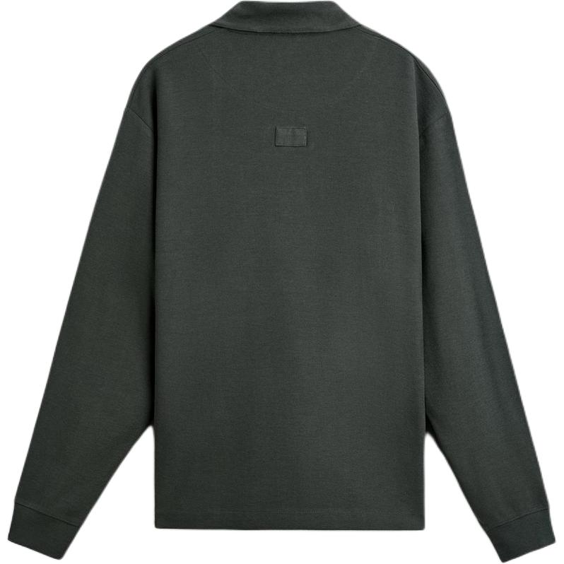 Zara American Style Solid Color Cotton Half-Zip Stand Collar Long Sleeve Sweatshirt Men Sweatshirt Coal-Gray 04087337-35