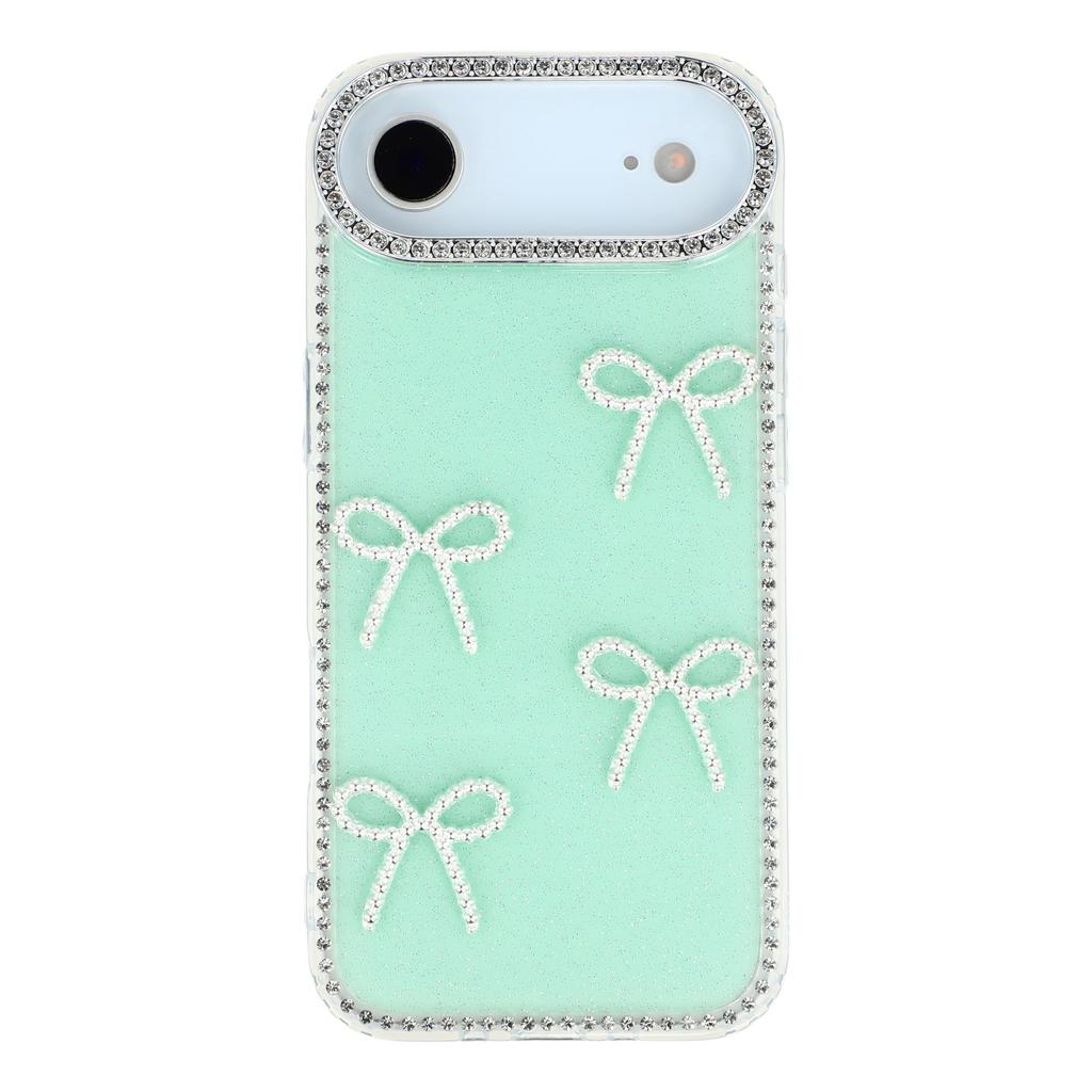 For iPhone Air Case Rhinestone Edge Butterfly Bow Decor TPU+PC IMD Phone Cover