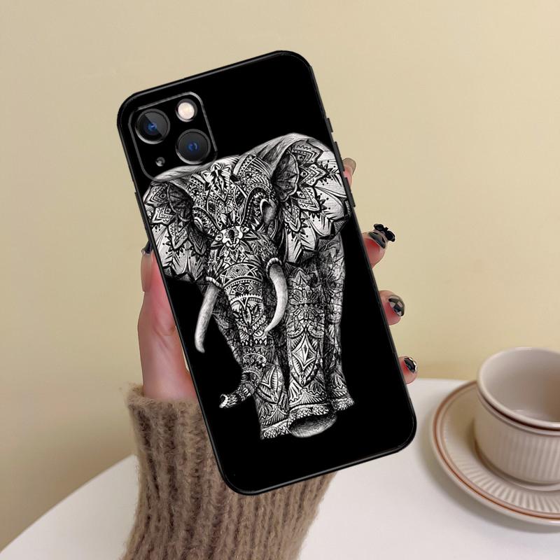 Чехол для телефона с мандалой слона в ацтекском стиле для iPhone 17 Pro Max 14 13 12 11 15 16 Pro Max mini Plus 16e 17 Air Cover Funda