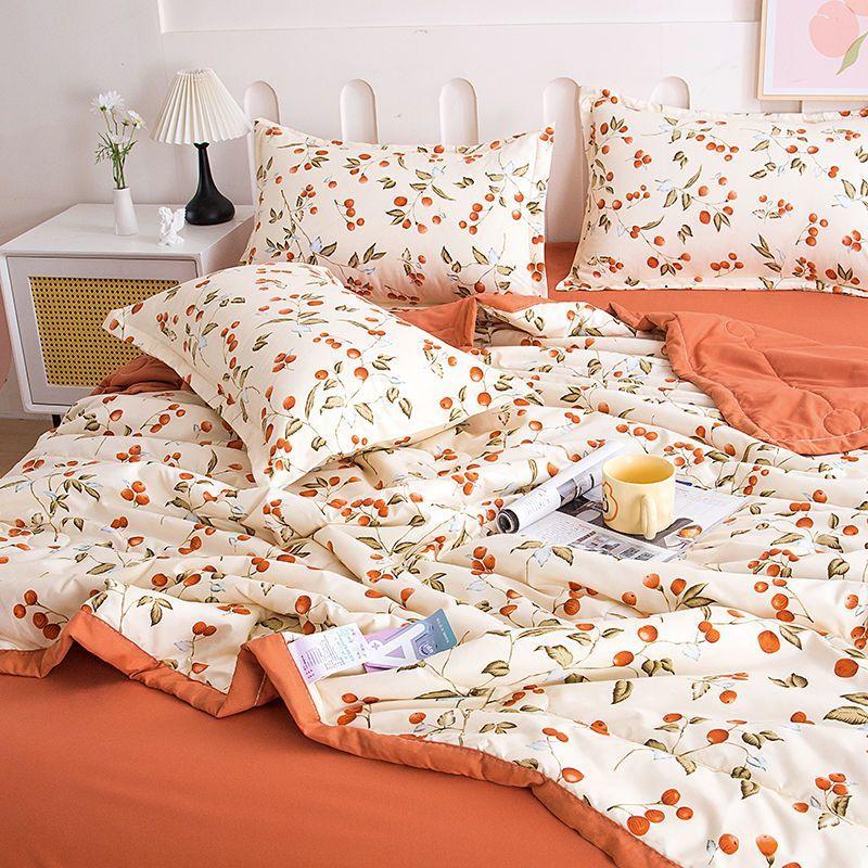 2027 Skin-friendly Summer Cool Quilt Set or 1 Pcs Quilts Comfortable Breathable Air Condition Comforter Lightweight Summer Quilt