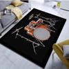 Cool Golden Drum Set Print Carpet for Living Room Bedroom Bedside Sofa Table Floor Mat Home Area Rug Decor Large Size MusicLover