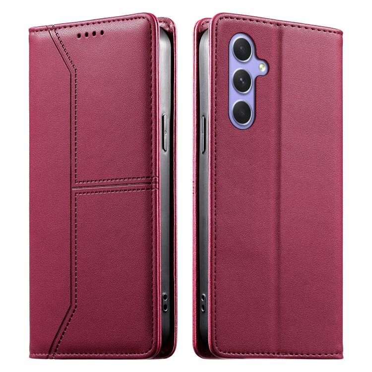 Stitched Line Magnetic RFID Vegan Leather Phone Case, Card Slots Wallet Shockproof Protective Flip Cover For Samsung Galaxy A06 / A07 4G / 5G