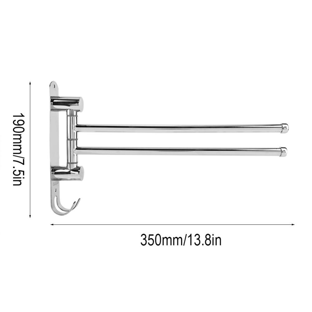 Stainless Steel Rotary Towel Rack Wall Mounted Swivel Towel Bar Durable Towel Rack Space Saving
