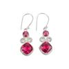 Pink Tourmaline Gemstone 925 Sterling Silver Handcrafted Jewelry Earrings 1.12" EE-69-17
